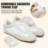 image:imageVepose Womens Retro GAT Sneakers Suede Raffia Fashion Trainers Removable Flap Square Toe Memory Foam Non Slip Casual Everyday Walking Tennis Shoes Travel 8203White Grey