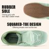 image:imageVepose Womens Retro GAT Sneakers Suede Raffia Fashion Trainers Removable Flap Square Toe Memory Foam Non Slip Casual Everyday Walking Tennis Shoes Travel 8203Green