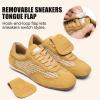 image:imageVepose Womens Retro GAT Sneakers Suede Raffia Fashion Trainers Removable Flap Square Toe Memory Foam Non Slip Casual Everyday Walking Tennis Shoes Travel 8203Brown