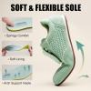 image:imageVepose Womens Retro GAT Sneakers Suede Raffia Fashion Trainers Removable Flap Square Toe Memory Foam Non Slip Casual Everyday Walking Tennis Shoes Travel 8203Green