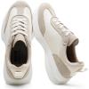 image:imageVepose Womens Lightweight Platform Sneakers Chunky Casual Tennis Shoes Memory Foam Non Slip Suede Raffia PU Lace Up Everyday Walking Travel Office 8216Beige Pu Suede