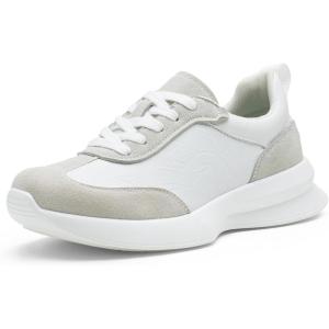 image:imageVepose Womens Lightweight Platform Sneakers Chunky Casual Tennis Shoes Memory Foam Non Slip Suede Raffia PU Lace Up Everyday Walking Travel Office 8216White Grey8216sneakers01