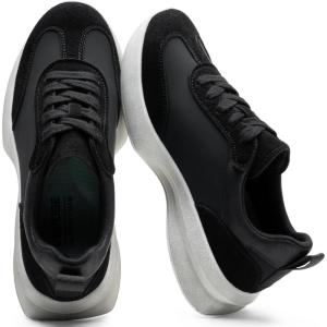 image:imageVepose Womens Lightweight Platform Sneakers Chunky Casual Tennis Shoes Memory Foam Non Slip Suede Raffia PU Lace Up Everyday Walking Travel Office 8216Black Pu Suede