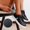 image:imageVepose Womens Casual Fashion Sneakers Memory Foam Cute Tennis Shoes Low Top Lace Up Comfortable Walking Footwear for Everyday Work Travel 8002A8002black