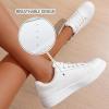 image:imageVepose Womens Casual Fashion Sneakers Memory Foam Cute Tennis Shoes Low Top Lace Up Comfortable Walking Footwear for Everyday Work Travel 8002A8002white