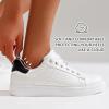 image:imageVepose Womens Casual Fashion Sneakers Memory Foam Cute Tennis Shoes Low Top Lace Up Comfortable Walking Footwear for Everyday Work Travel 8002A8002white Black