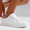 image:imageVepose Womens Casual Fashion Sneakers Memory Foam Cute Tennis Shoes Low Top Lace Up Comfortable Walking Footwear for Everyday Work Travel 8002A8002white Pink