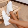 image:imageVepose Womens Casual Fashion Sneakers Memory Foam Cute Tennis Shoes Low Top Lace Up Comfortable Walking Footwear for Everyday Work Travel 8002Leather Sneakers8002lwhite