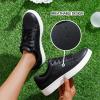 image:imageVepose Womens Casual Fashion Sneakers Memory Foam Cute Tennis Shoes Low Top Lace Up Comfortable Walking Footwear for Everyday Work Travel 8002Leather Sneakers8002lblack