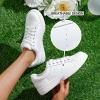 image:imageVepose Womens Casual Fashion Sneakers Memory Foam Cute Tennis Shoes Low Top Lace Up Comfortable Walking Footwear for Everyday Work Travel 8002Leather Sneakers8002lwhite