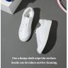 image:imageVepose Womens Casual Fashion Sneakers Memory Foam Cute Tennis Shoes Low Top Lace Up Comfortable Walking Footwear for Everyday Work Travel 8002Leather Sneakers8002lwhite