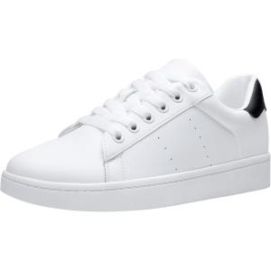 image:imageVepose Womens Casual Fashion Sneakers Memory Foam Cute Tennis Shoes Low Top Lace Up Comfortable Walking Footwear for Everyday Work Travel 8002A8002white Black