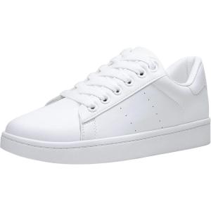 image:imageVepose Womens Casual Fashion Sneakers Memory Foam Cute Tennis Shoes Low Top Lace Up Comfortable Walking Footwear for Everyday Work Travel 8002A8002white