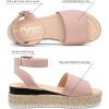 image:imageVepose Womens Platform Wedge Sandals Open Toe 23 Inch Espadrilles Dressy Comfortable Summer Vacation Trendy Ankle Strap Buckle Shoes Work Wedding 400ASummer Sandal400ablush