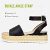 image:imageVepose Womens Platform Wedge Sandals Open Toe 23 Inch Espadrilles Dressy Comfortable Summer Vacation Trendy Ankle Strap Buckle Shoes Work Wedding 400AEspadrilles400ablack Pu
