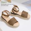 image:imageVepose Womens Platform Wedge Sandals Open Toe 23 Inch Espadrilles Dressy Comfortable Summer Vacation Trendy Ankle Strap Buckle Shoes Work Wedding 400ASummer Sandal400abrown