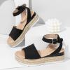 image:imageVepose Womens Platform Wedge Sandals Open Toe 23 Inch Espadrilles Dressy Comfortable Summer Vacation Trendy Ankle Strap Buckle Shoes Work Wedding 400AEspadrilles400ablack Nubuck