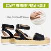 image:imageVepose Womens Platform Wedge Sandals Open Toe 23 Inch Espadrilles Dressy Comfortable Summer Vacation Trendy Ankle Strap Buckle Shoes Work Wedding 400AEspadrilles400ablack Pu
