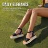 image:imageVepose Womens Platform Wedge Sandals Open Toe 23 Inch Espadrilles Dressy Comfortable Summer Vacation Trendy Ankle Strap Buckle Shoes Work Wedding 400AEspadrilles400ablack Pu