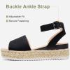 image:imageVepose Womens Platform Wedge Sandals Open Toe 23 Inch Espadrilles Dressy Comfortable Summer Vacation Trendy Ankle Strap Buckle Shoes Work Wedding 400AEspadrilles400ablack Nubuck