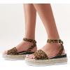image:imageVepose Womens Platform Wedge Sandals Open Toe 23 Inch Espadrilles Dressy Comfortable Summer Vacation Trendy Ankle Strap Buckle Shoes Work Wedding 400ASummer Sandal400aleopard