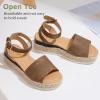 image:imageVepose Womens Platform Wedge Sandals Open Toe 23 Inch Espadrilles Dressy Comfortable Summer Vacation Trendy Ankle Strap Buckle Shoes Work Wedding 400ASummer Sandal400abrown