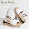 image:imageVepose Womens Platform Wedge Sandals Open Toe 23 Inch Espadrilles Dressy Comfortable Summer Vacation Trendy Ankle Strap Buckle Shoes Work Wedding 400AEspadrilles400awhite Pu