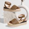 image:imageVepose Womens Platform Wedge Sandals Open Toe 23 Inch Espadrilles Dressy Comfortable Summer Vacation Trendy Ankle Strap Buckle Shoes Work Wedding 400ASummer Sandal400abrown