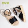 image:imageVepose Womens Platform Wedge Sandals Open Toe 23 Inch Espadrilles Dressy Comfortable Summer Vacation Trendy Ankle Strap Buckle Shoes Work Wedding 400AEspadrilles400ablack Pu