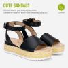 image:imageVepose Womens Platform Wedge Sandals Open Toe 23 Inch Espadrilles Dressy Comfortable Summer Vacation Trendy Ankle Strap Buckle Shoes Work Wedding 400AEspadrilles400ablack Pu