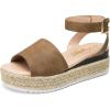 image:imageVepose Womens Platform Wedge Sandals Open Toe 23 Inch Espadrilles Dressy Comfortable Summer Vacation Trendy Ankle Strap Buckle Shoes Work Wedding 400ASummer Sandal400abrown