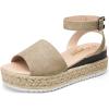 image:imageVepose Womens Platform Wedge Sandals Open Toe 23 Inch Espadrilles Dressy Comfortable Summer Vacation Trendy Ankle Strap Buckle Shoes Work Wedding 400AEspadrilles400anude Nubuck