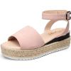 image:imageVepose Womens Platform Wedge Sandals Open Toe 23 Inch Espadrilles Dressy Comfortable Summer Vacation Trendy Ankle Strap Buckle Shoes Work Wedding 400ASummer Sandal400ablush