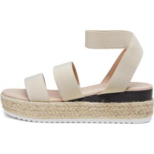 image:imageVepose Womens Platform Sandals Wedge Espadrilles 22 Inch Elastic Strap Open Toe Comfortable Cute Sandalias Dressy Summer Vacation Casual Beach Work Wedding 876Cute Espadrilles876nude