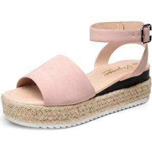 image:imageVepose Womens Platform Wedge Sandals Open Toe 23 Inch Espadrilles Dressy Comfortable Summer Vacation Trendy Ankle Strap Buckle Shoes Work Wedding 400ASummer Sandal400ablush