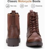 image:imageVepose Womens 916 Ankle Boots Combat Lace up Short Booties with Inside ZipperCognac