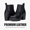 image:imageVepose Womens Ankle Chunky Heeled Boots Platform Chelsea Retro Short 999 Booties with ZipperBlackleather