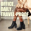 image:imageVepose Womens Ankle Chunky Heeled Boots Platform Chelsea Retro Short 999 Booties with ZipperBlackleather