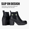image:imageVepose Womens Ankle Chunky Heeled Boots Platform Chelsea Retro Short 999 Booties with ZipperBlackleather