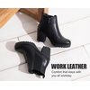 image:imageVepose Womens Ankle Chunky Heeled Boots Platform Chelsea Retro Short 999 Booties with ZipperBlackleather