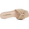 image:imageVepose Womens Embellished Woven Raffia Heeled Sandals Approx 3 Inch Flared Block Chunky Sculptural Slip on Mule Heels  Square Open Toe Business Casual Wedding Guest Shoes 6102Beige Ring