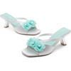 image:imageVepose Womens Floral Satin Heels Slip On Square Open Toe  Approx 3 Inch Rectangular Slim Block Heeled Comfortable Dressy for Wedding Guest Prom Evening Party 6115Silver Satin