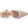 image:imageVepose Womens Mesh Woven Raffia Pointed Toe Pumps Ankle Strap Closed Toe  Approx 3 Inch Slim Block Heels Dressy Business Casual Office Wedding Shoes 6107Beige