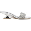 image:imageVepose Womens Rhinestone Heeled Sandals  Approx 2 Inch Low Chunky Heel Slip On 6109 Mules Square Open Toe Dressy Double Band Slides for Wedding Party Daily WearSilver01