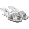 image:imageVepose Womens Rhinestone Heeled Sandals  Approx 2 Inch Low Chunky Heel Slip On 6109 Mules Square Open Toe Dressy Double Band Slides for Wedding Party Daily WearSilver01