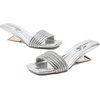 image:imageVepose Womens Rhinestone Heeled Sandals  Approx 2 Inch Low Chunky Heel Slip On 6109 Mules Square Open Toe Dressy Double Band Slides for Wedding Party Daily WearSilver01