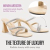 image:imageVepose Womens Rhinestone Strappy Heeled Sandals 35 Inch Chunky Block Flared Heels Slip On Square Open Toe  Comfortable Prom Wedding Guest Dressy Shoes 6125Nude