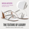 image:imageVepose Womens Rhinestone Strappy Heeled Sandals 35 Inch Chunky Block Flared Heels Slip On Square Open Toe  Comfortable Prom Wedding Guest Dressy Shoes 6125White