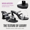 image:imageVepose Womens Rhinestone Strappy Heeled Sandals 35 Inch Chunky Block Flared Heels Slip On Square Open Toe  Comfortable Prom Wedding Guest Dressy Shoes 6125Black