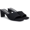 image:imageVepose Womens Slip On Heeled Sandals Approx 3 Inch Slim Block Heel Square Open Toe Knit Mesh Woven Mules  Comfortable Dressy Shoes for Wedding Guest 6108Black Knit